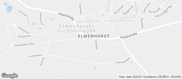 Karte mit Standort von Konditorei Junge Betriebsladen Elmenhorst