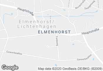 Karte mit Standort von Konditorei Junge Betriebsladen Elmenhorst