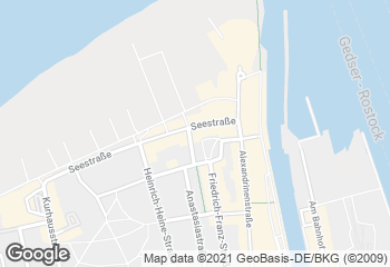 Karte mit Standort von Café Röntgen Warnemünde