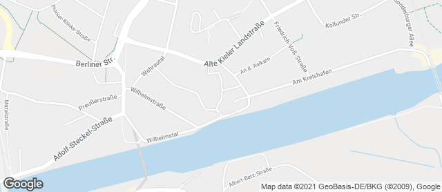 Karte mit Standort von Bäcker Steiskal - Verkaufsstelle Famila Rendsburg I (Kreishafen)