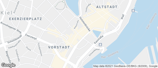 Karte mit Standort von Bäcker Steiskal - Verkaufsstelle Holstenstraße