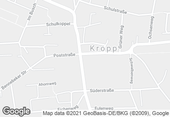 Karte mit Standort von Bäckerei Schmidt - Fil. Kropp