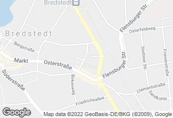 Karte mit Standort von Bäcker Meesenburg GmbH Markant in Bredstedt